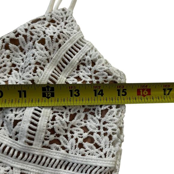 Kendall & Kylie White/Beige Spaghetti Strap Crop Top Women's Size Small | 61-47 - Picture 6 of 7